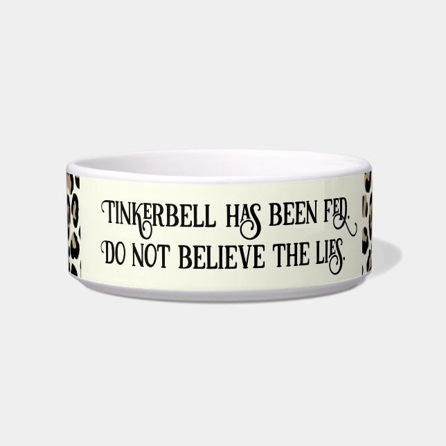 Écuelle Empreinte de léopard, Le Chat A Été Nourri D'Humou (Devant)