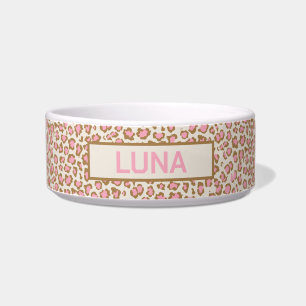 Écuelle Empreinte de léopard rose personnalisable
