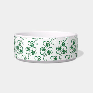 Écuelle Empreinte de patte de chien Shamrock irlandais
