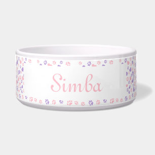 Écuelle Empreinte de patte et Motif de coeur pour animal d