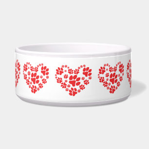 Écuelle Empreinte de patte Heart Dog Bowl