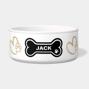 Écuelle Empreinte de patte mignon et coeur Boule de chien