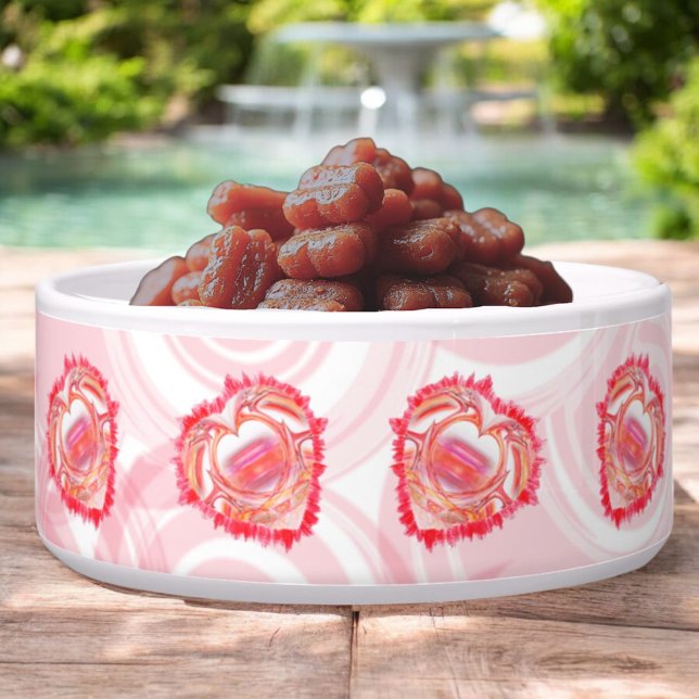 Écuelle Encerclement Diagonal Tattered Hearts (hearts encircle the bowl)