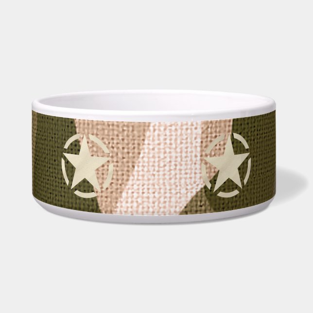 Écuelle Étiquette sur le style de camouflage Burlap (Devant)
