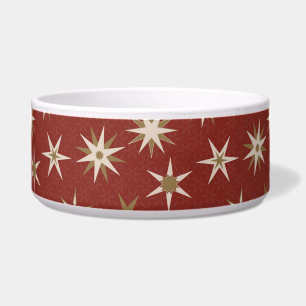 Écuelle Etoiles de Noël Gold Geo - sur motif rouge.