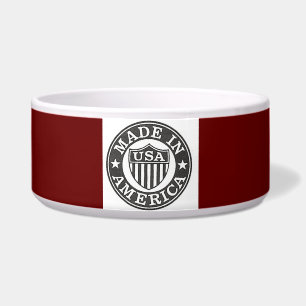 Écuelle Fabriqué en Amérique Rouge Arrière - plan Pet Bowl
