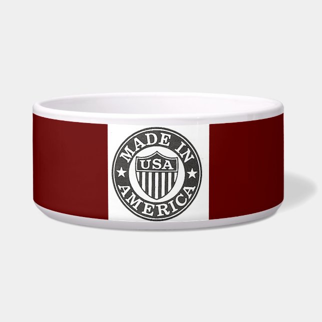 Écuelle Fabriqué en Amérique Rouge Arrière - plan Pet Bowl (Devant)