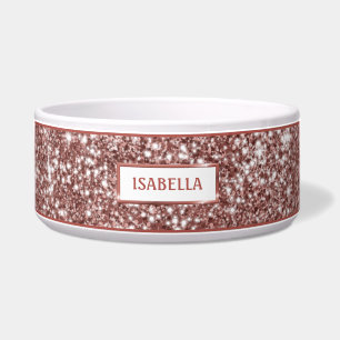 Écuelle Faux Rose Parties scintillant or Texture Look & Cu