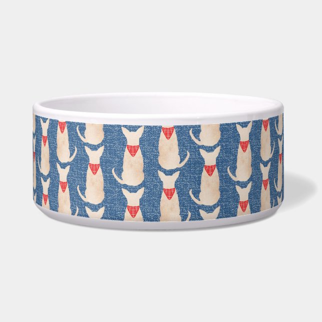 Écuelle Fawn Chihuahua avec Bandana Ceramic Pet Bowl (Devant)