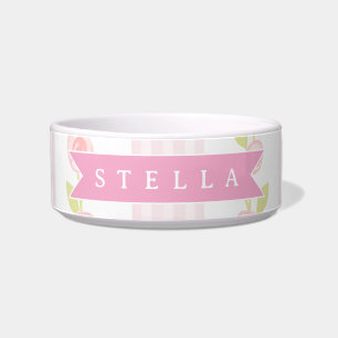 Écuelle Féminine rose personnalisée à pois fleuris coquett