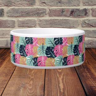 Écuelle Feuilles de Palmiers Tropicaux en Rose et Bleu A