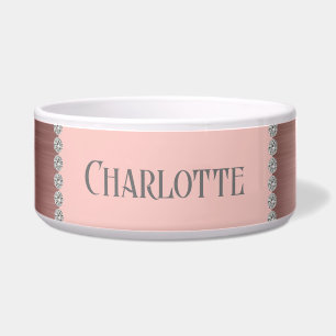 Écuelle Fille Rose Gold Personnalisé Chien chat animal de 