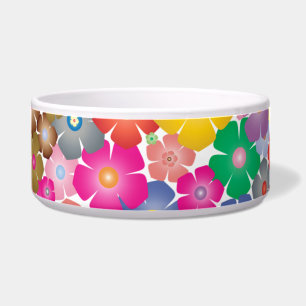 Écuelle fleur arc-en-ciel fleur fleur chat bol de nourritu