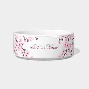 Écuelle Fleur de cerisier rose blanc Nom de l'animal Bowl