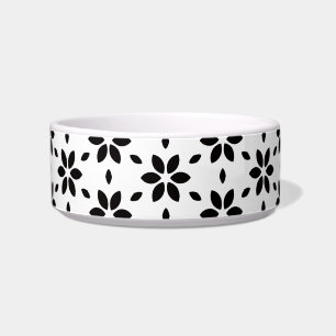 Écuelle Fleur de compagnie abstraite moderne noir et blanc