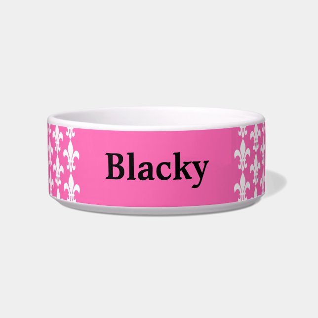 Écuelle Fleur de Lis rose blanc et chaud Motif (Devant)