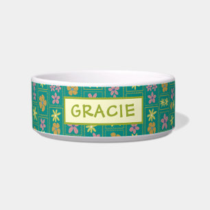 Écuelle Fleur Florale Patchwork Sarcelle Rétro Personnalis