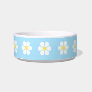 Écuelle Fleurs de marguerite sur le bol bleu d'aliments