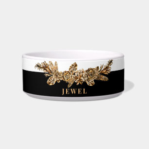 Écuelle Fleurs d'or de luxe personnalisées Élégant Classy