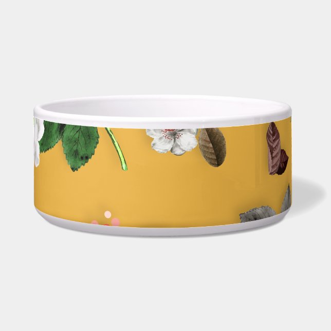 Écuelle Fleurs jaunes et roses blanches 20 (Devant)