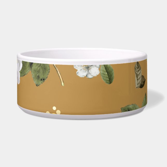 Écuelle Fleurs jaunes et roses blanches 4 (Devant)
