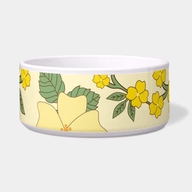 Écuelle Fleurs Jaunes, Motif Floral, Motif De Fleurs (Devant)