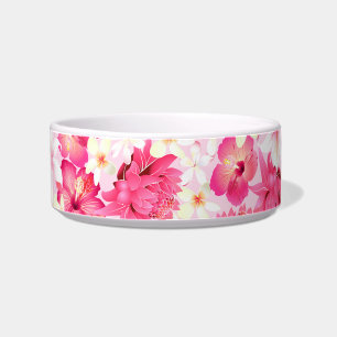 Écuelle Fleurs roses et blanches tropicales