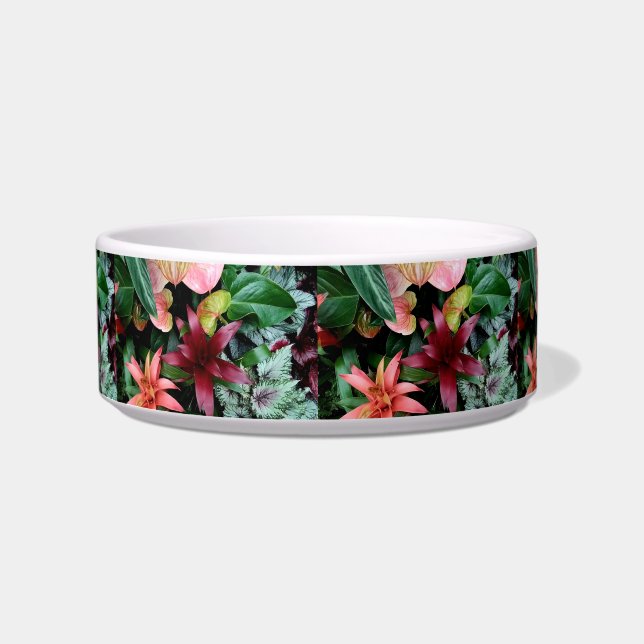 Écuelle Fleurs tropicales Ceramic Pet Bowl (Devant)