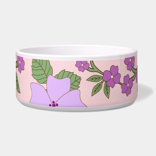 Écuelle Fleurs Violettes, Modèle Floral, Motif De Fleurs (Devant)