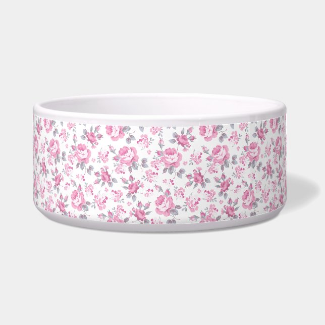 Écuelle floral chic minable, motif de rose, roses pâles, (Devant)