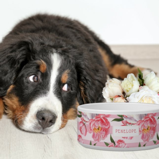 Écuelle Flore rose pâle et rose pâle | Monogram Bowl (Créateur téléchargé)