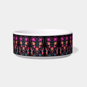 Écuelle Folky Floral Coeur avec lapins céramique poêle Bow