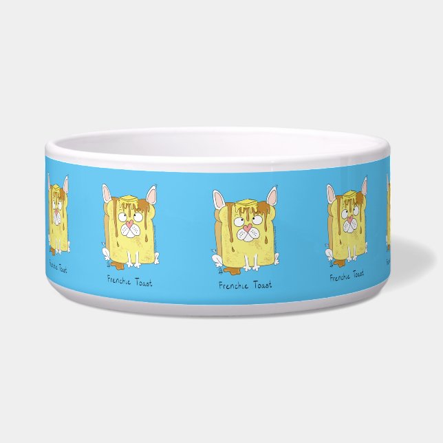 Écuelle Frenchie Toast French Bulldog Food Bowl (Devant)