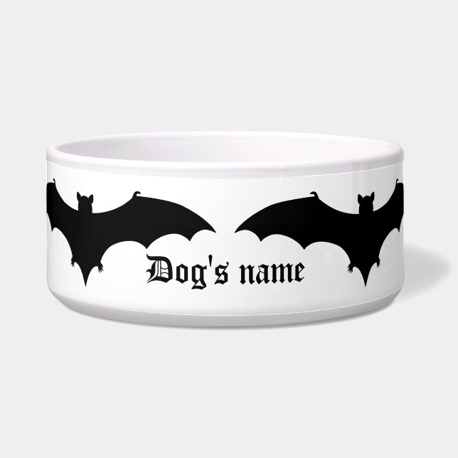 Écuelle Fun Gothique Halloween chauves chauves-souris noir (Devant)