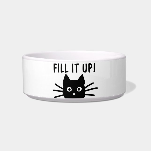 Écuelle Funny Black Cat - Remplissez-le ! Fun Kitty Food B (Devant)