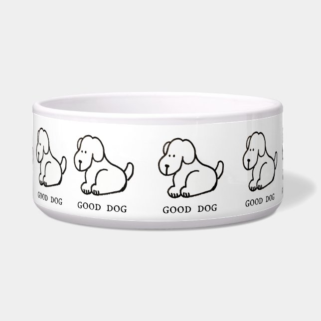 Écuelle Funny Cartoon Sitting Good Dog Bowl (Devant)