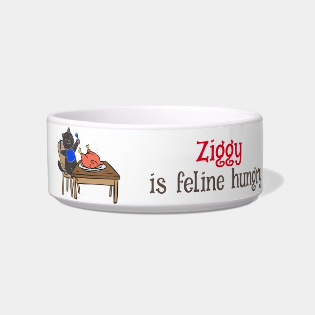 Écuelle Funny Cat Bowl, personnalisable pour votre Ami de  (Devant)
