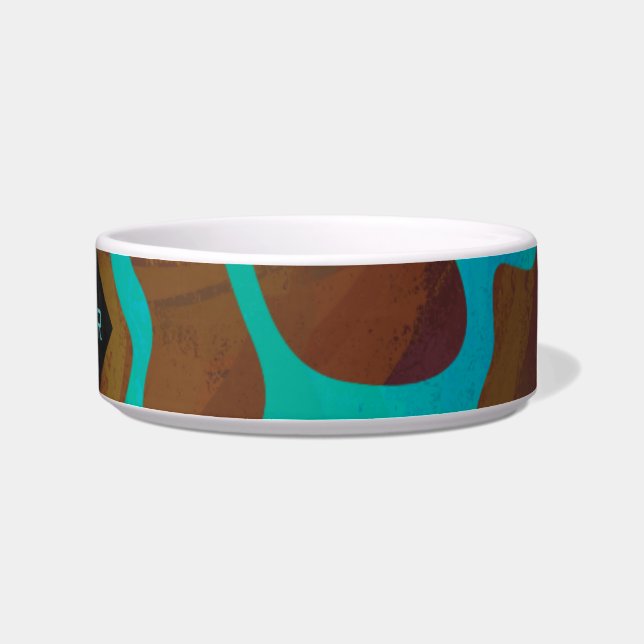 Écuelle Giraffe Impression Brown et Turquoise (Droite)