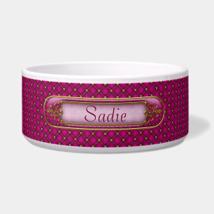 Écuelle Glam Orchid Pink et Gold Custom Pet Bowl