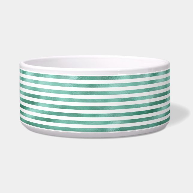 Écuelle Glam Vert Rayures Blanches (Droite)