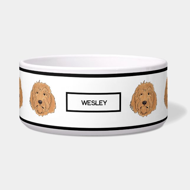 Écuelle Golden Doodle Custom Name Bowl for Dogs (Devant)