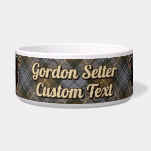 Écuelle Gordon Setter sur tartan Gordon vieilli