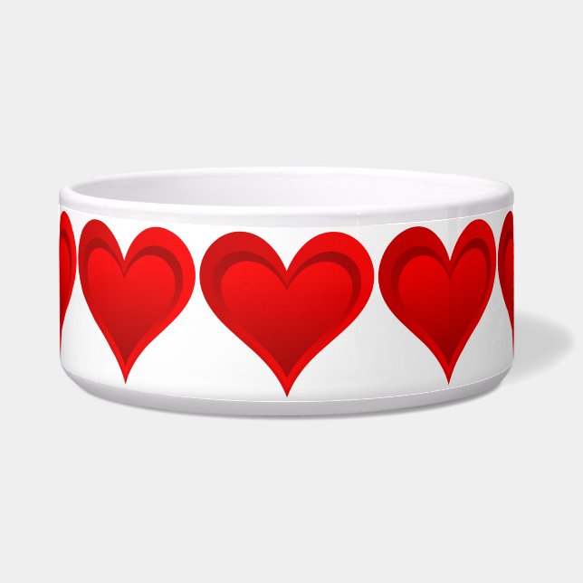 Écuelle Gradients RED LOVE HEART + votre texte et vos idée (Devant)