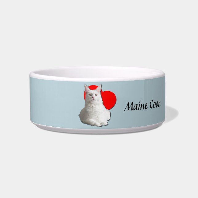 Écuelle Grand Américain Maine Coon Chat Amour Coeur Moggy  (Devant)