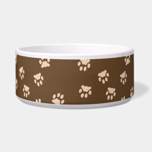 Écuelle Grande cuvette de chien imprimée par patte Brown
