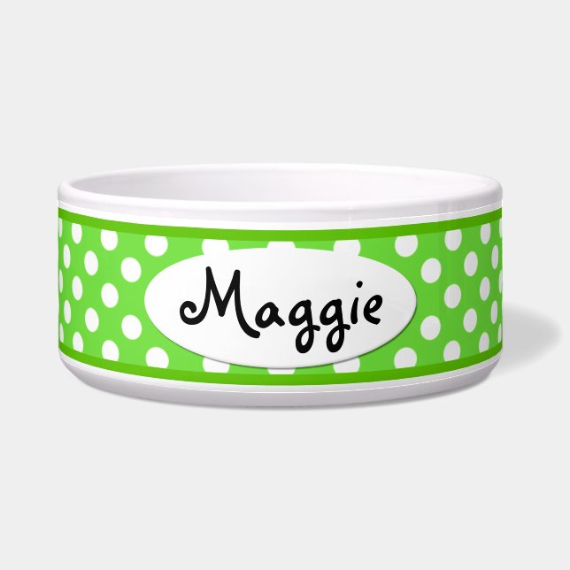 Écuelle Green Polka Dot Personnalisé Ceramic Chig Bowl (Devant)