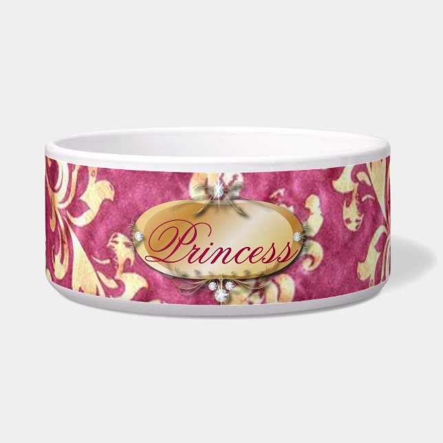 Écuelle grunge floral Victorian Gold Bourgogne (Devant)