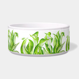 Écuelle 'Hosta avec la mosta' sur un bol de salade en céra