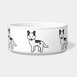 Écuelle Husky Sibérien de dessin animé pie balafré noir