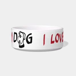 Écuelle I Love My Dog with dog illustration